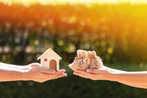 two hands holding a small house