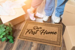 First home moving day, boxes packed, excitement in the air.