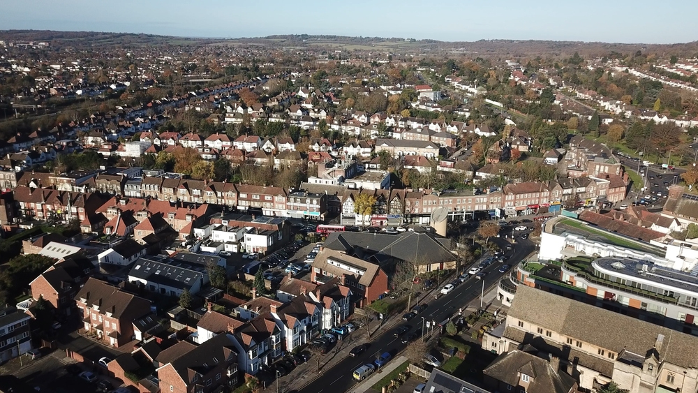 a view of a city from a high angle
