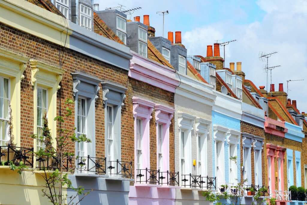 row of houses in london