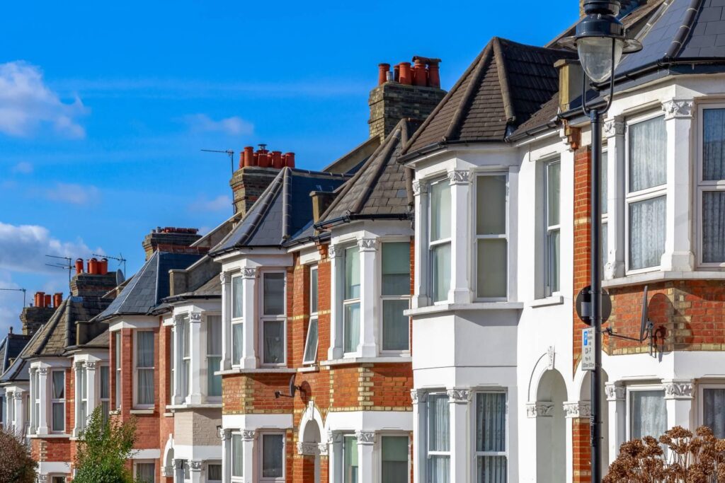 a row of houses in a residential area