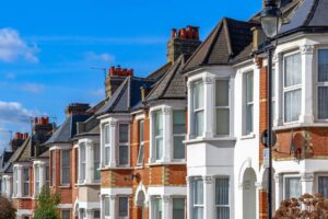 a row of houses in a residential area