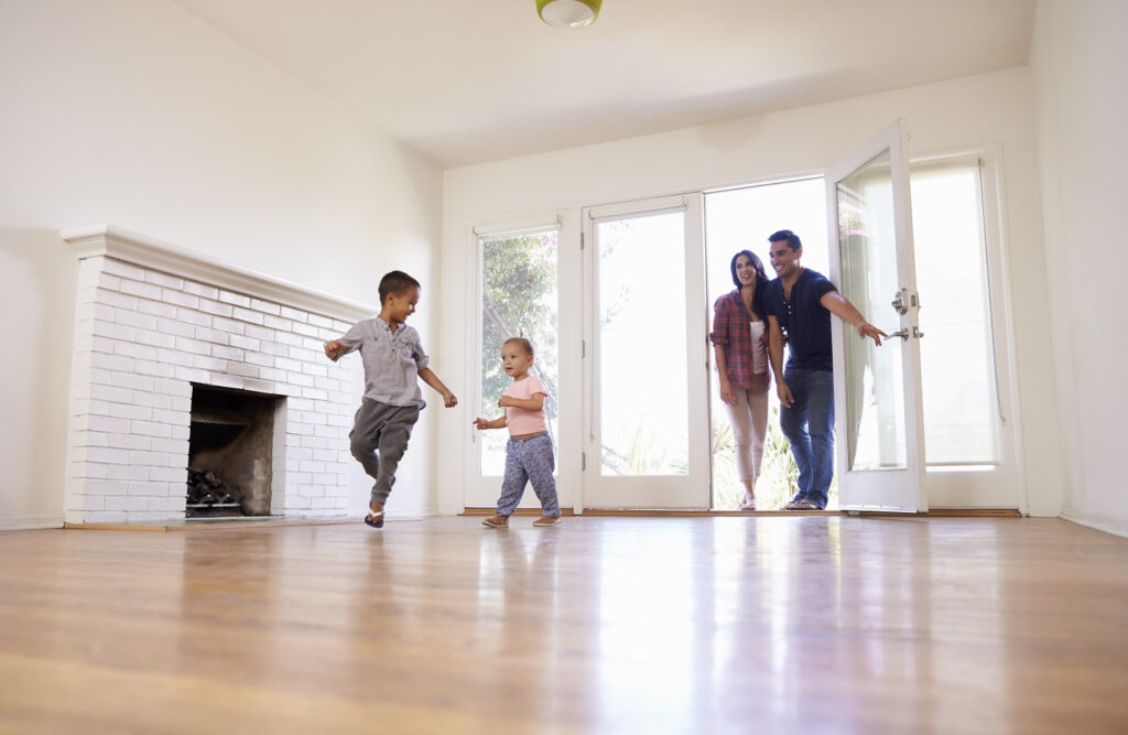 a family playing in a living room
