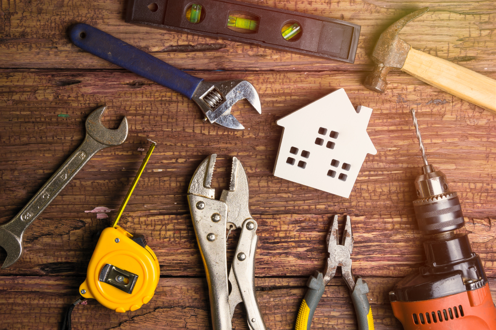 tools on a wooden table