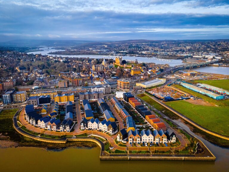 aerial view of the river clyde, glasgow, scotland