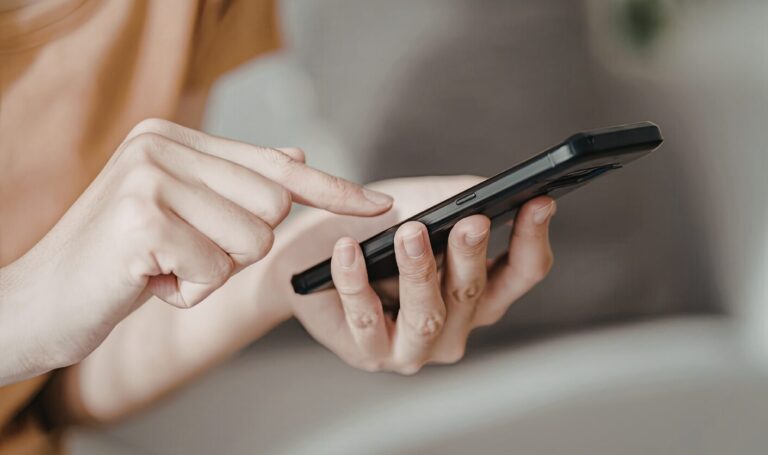 Checking an instant property valuation on a smartphone