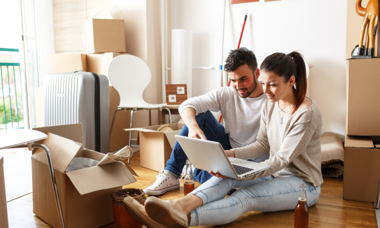 Tenants researching a Bounds Green rental home while preparing to move